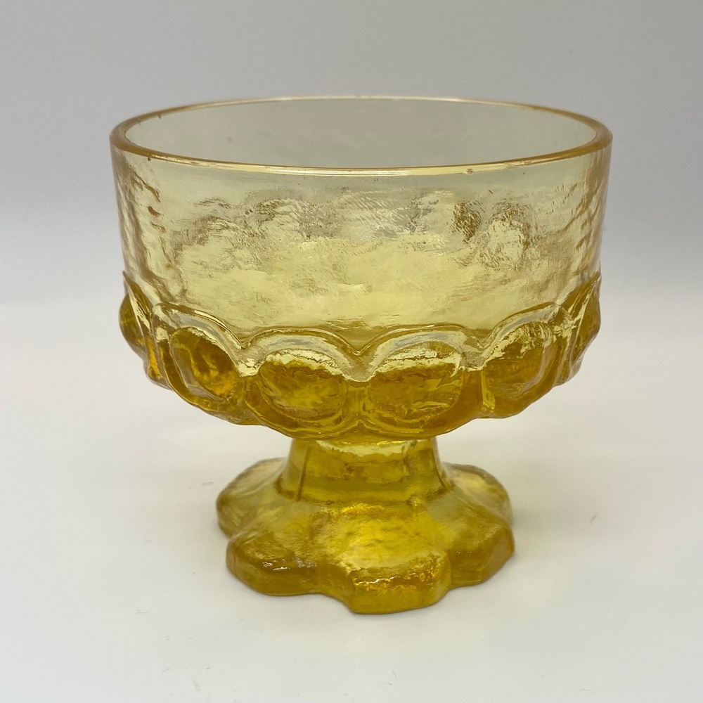 Vintage brutalist yellow sherbet‎ glass, 1970’s